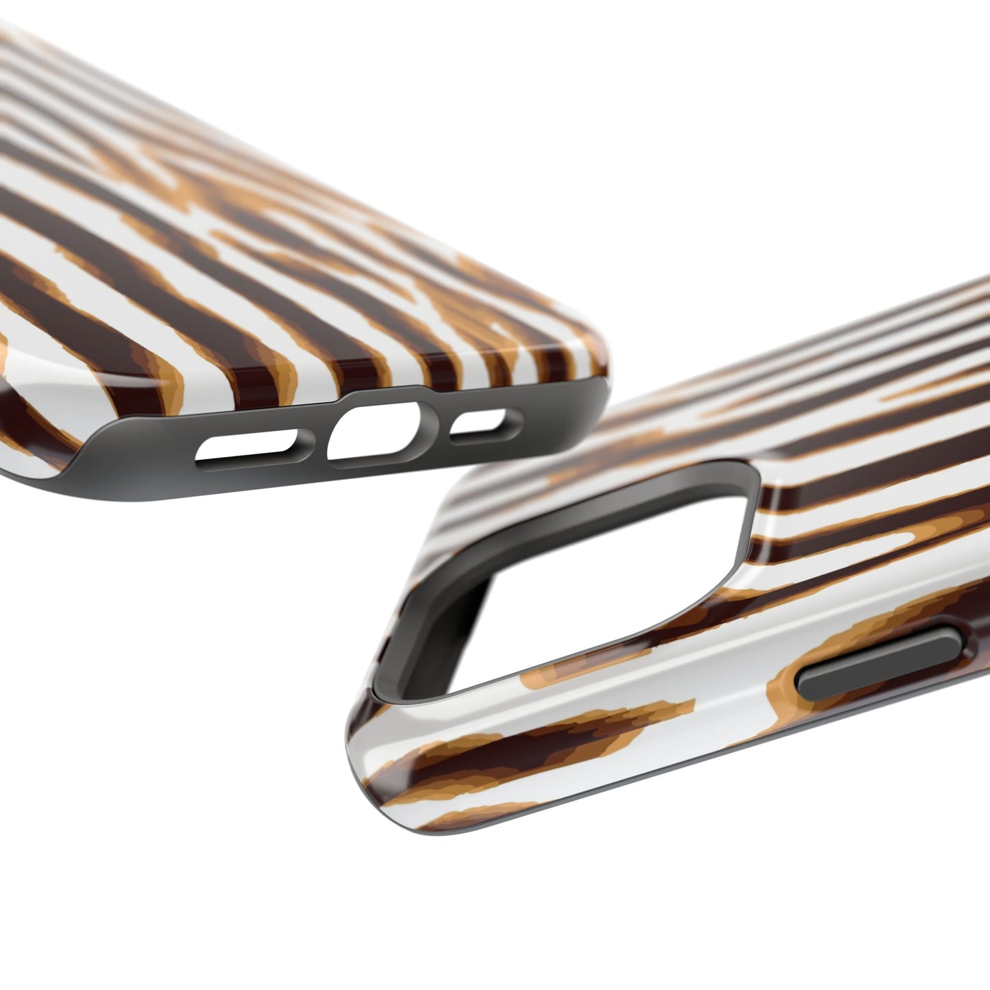 Magnetic Impact-Resistant Phone Case — Brown Zebra Stripe Designer Cover