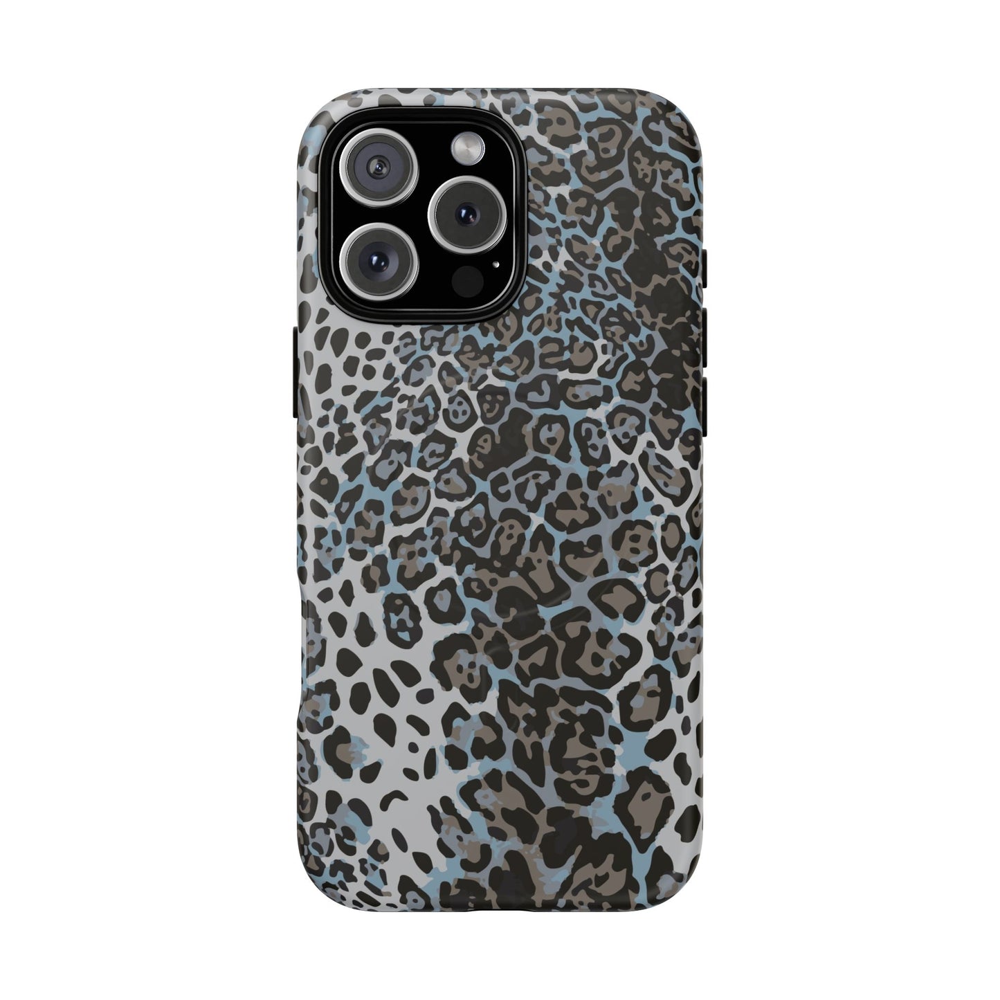 Magnetic Phone Case — Blue Leopard Print Tough Protective Cover