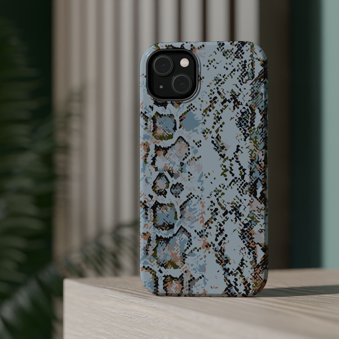 Blue Snake Skin Magnetic Impact Phone Case