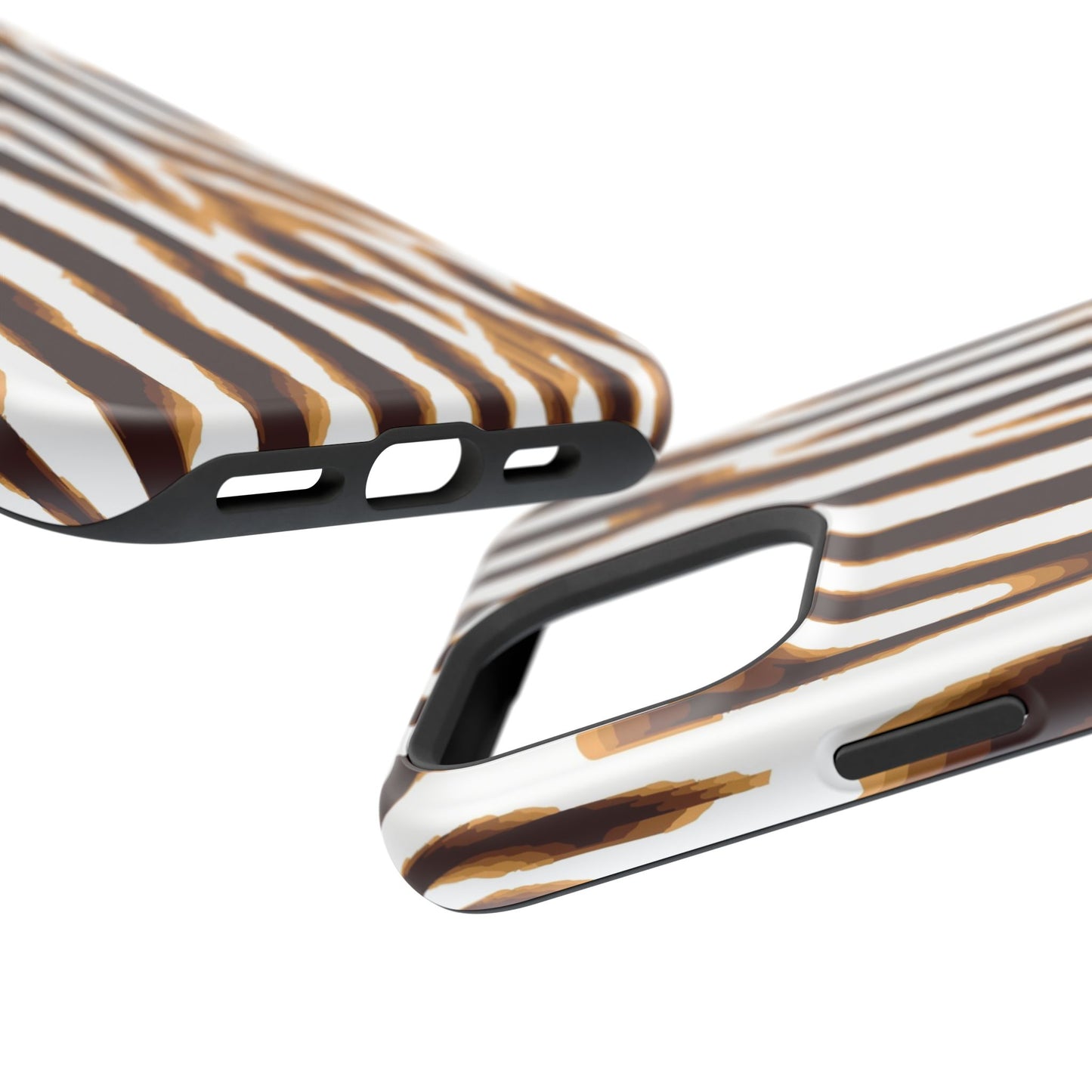 Magnetic Impact-Resistant Phone Case — Brown Zebra Stripe Designer Cover
