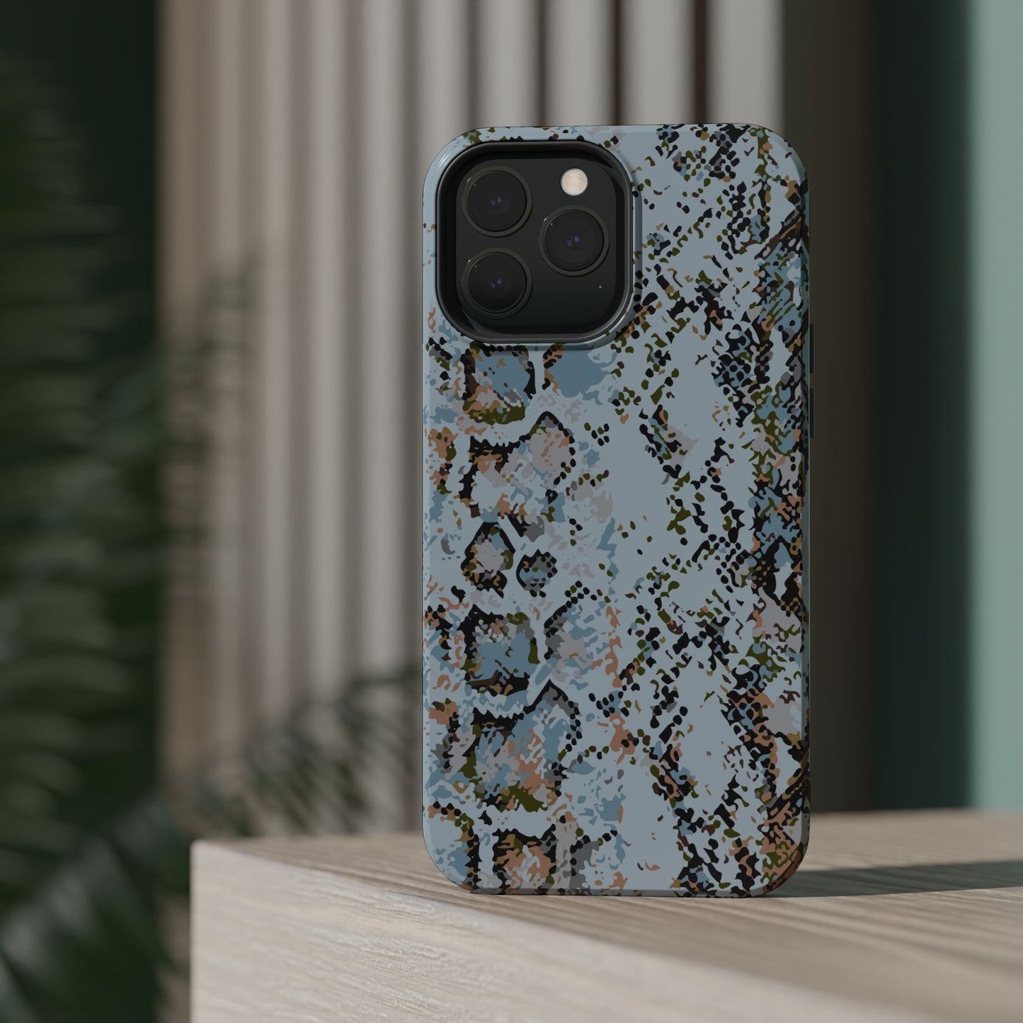 Blue Snake Skin Magnetic Impact Phone Case