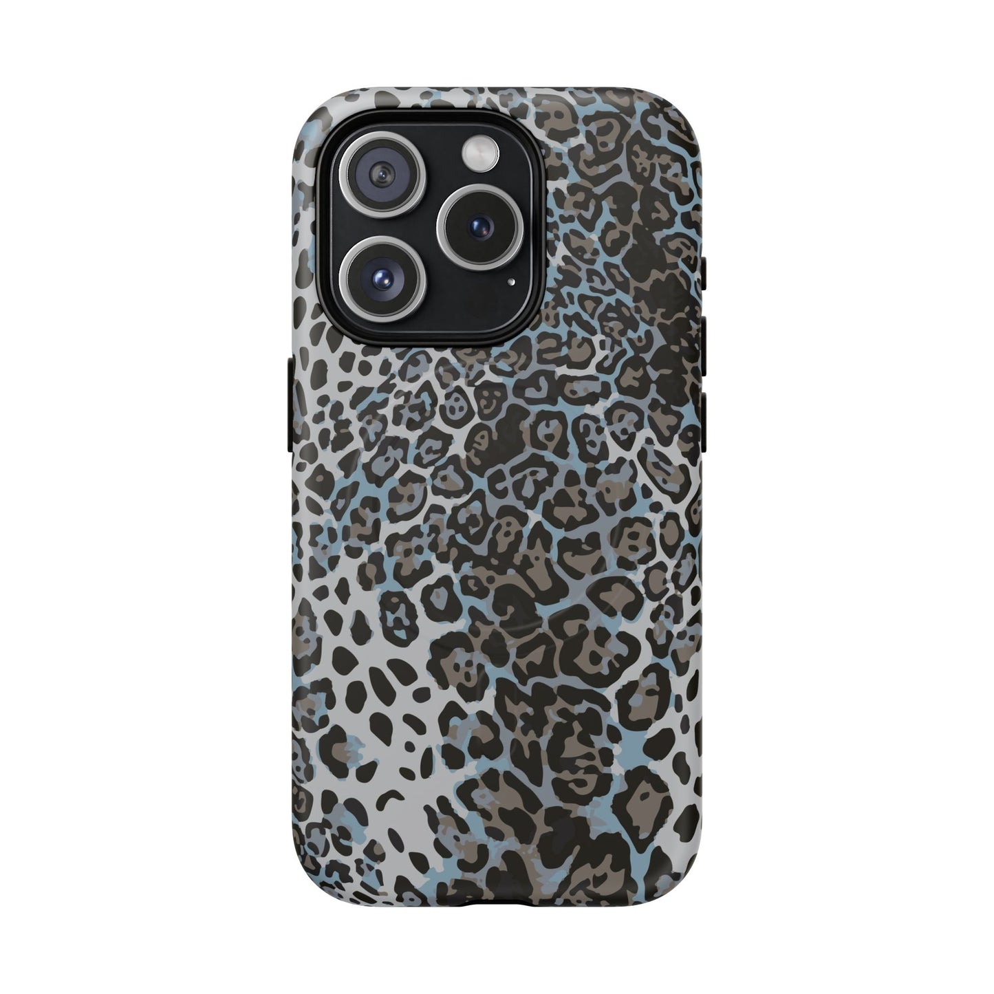 Magnetic Phone Case — Blue Leopard Print Tough Protective Cover