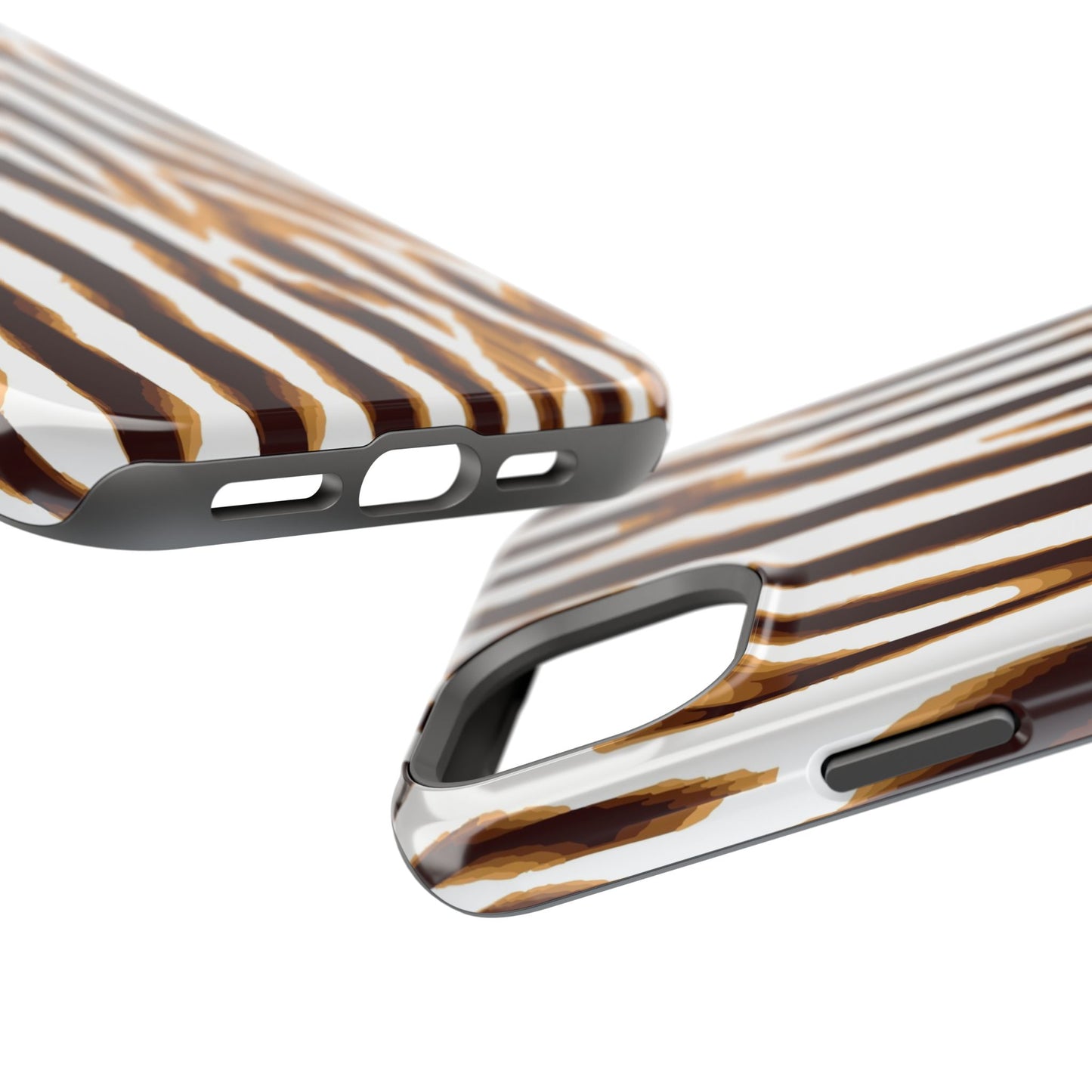 Magnetic Impact-Resistant Phone Case — Brown Zebra Stripe Designer Cover